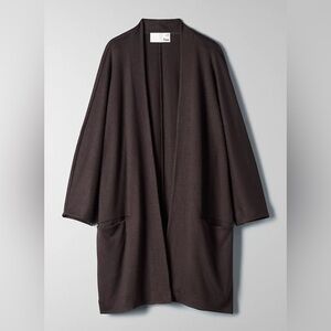 Aritzia Wilfred Free Open Front Cardigan Brown Lightweight Long Medium